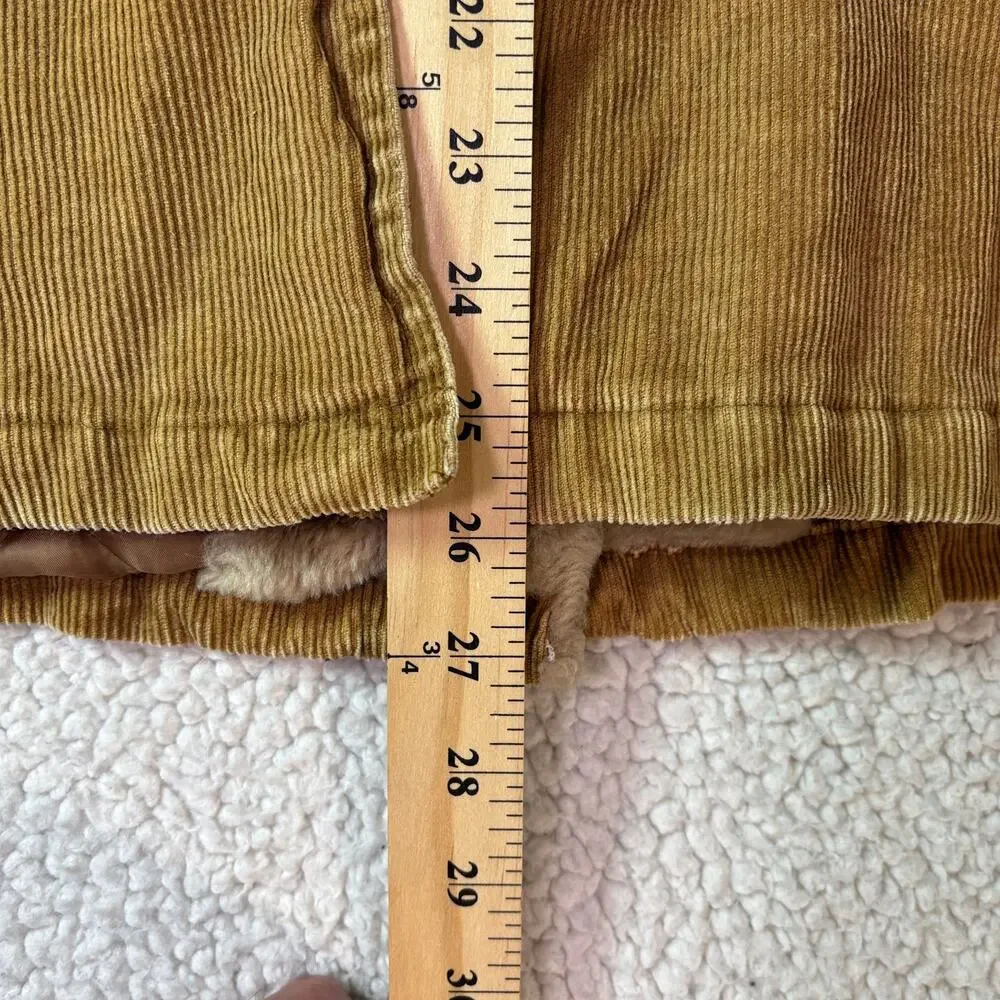 Vintage North Crest Jacket Womens XL 18 Brown Tan Corduroy Faux Fur Collar 90s - Picture 6 of 9